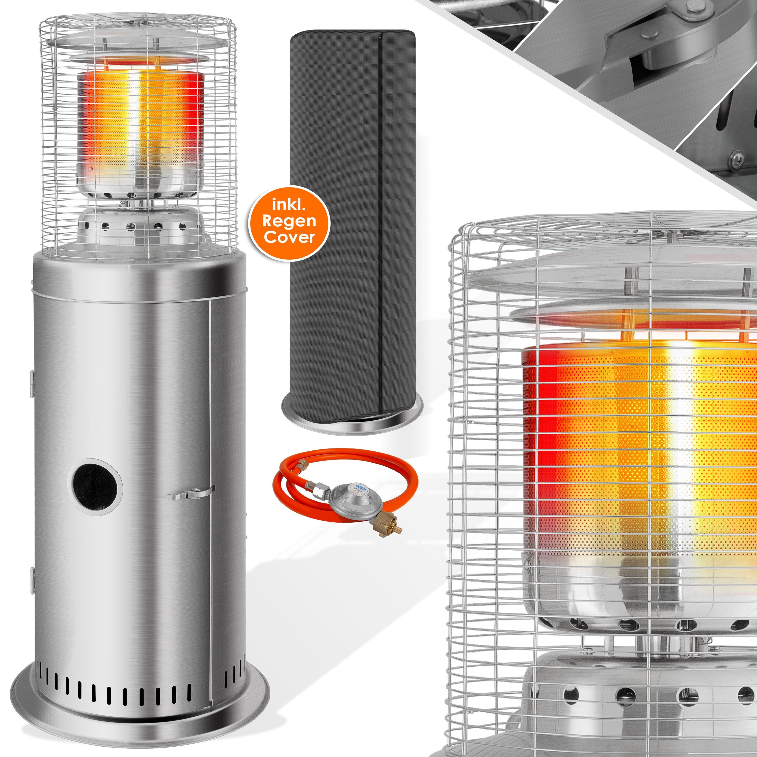KESSER Heizstrahler, 12500 W, Terrassenheizer Gas, Aussenwärmestrahler, Terrassenheizstrahler kesser wärmestrahler